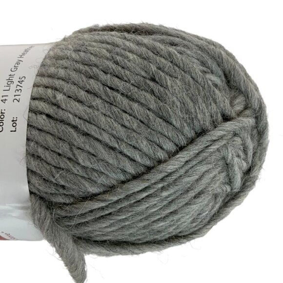 Valley Yarns Berkshire Bulky Yarn Light Gray Heather No 41 Wool & Alpaca 108 yds - Picture 5 of 5